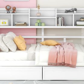 Full Size Daybed With Bedside Shelves And Two Drawers 33 Full Size Daybed With Bedside Shelf And Two Drawers