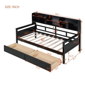 Twin Size Daybed With Bedside Shelves And Two Drawers 26 Twin Size Daybed With Bedside Shelves And Two Drawers