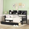 Twin Size Daybed With Bedside Shelves And Two Drawers 1 Twin Size Daybed With Bedside Shelves And Two Drawers