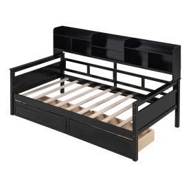 Twin Size Daybed With Bedside Shelves And Two Drawers 23 Twin Size Daybed With Bedside Shelves And Two Drawers