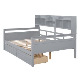 Full Size Daybed With Bedside Shelf And Two Drawers