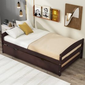 Twin Size Platform Bed with Twin Size Trundle