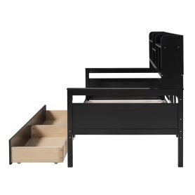 Twin Size Daybed With Bedside Shelves And Two Drawers 28 Twin Size Daybed With Bedside Shelves And Two Drawers