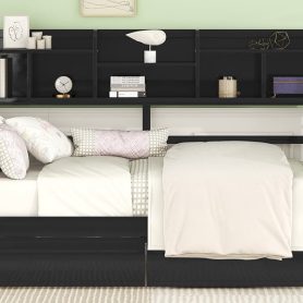 Twin Size Daybed With Bedside Shelves And Two Drawers 35 Twin Size Daybed With Bedside Shelves And Two Drawers