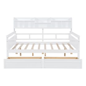 Full Size Daybed With Bedside Shelves And Two Drawers 21 Full Size Daybed With Bedside Shelf And Two Drawers