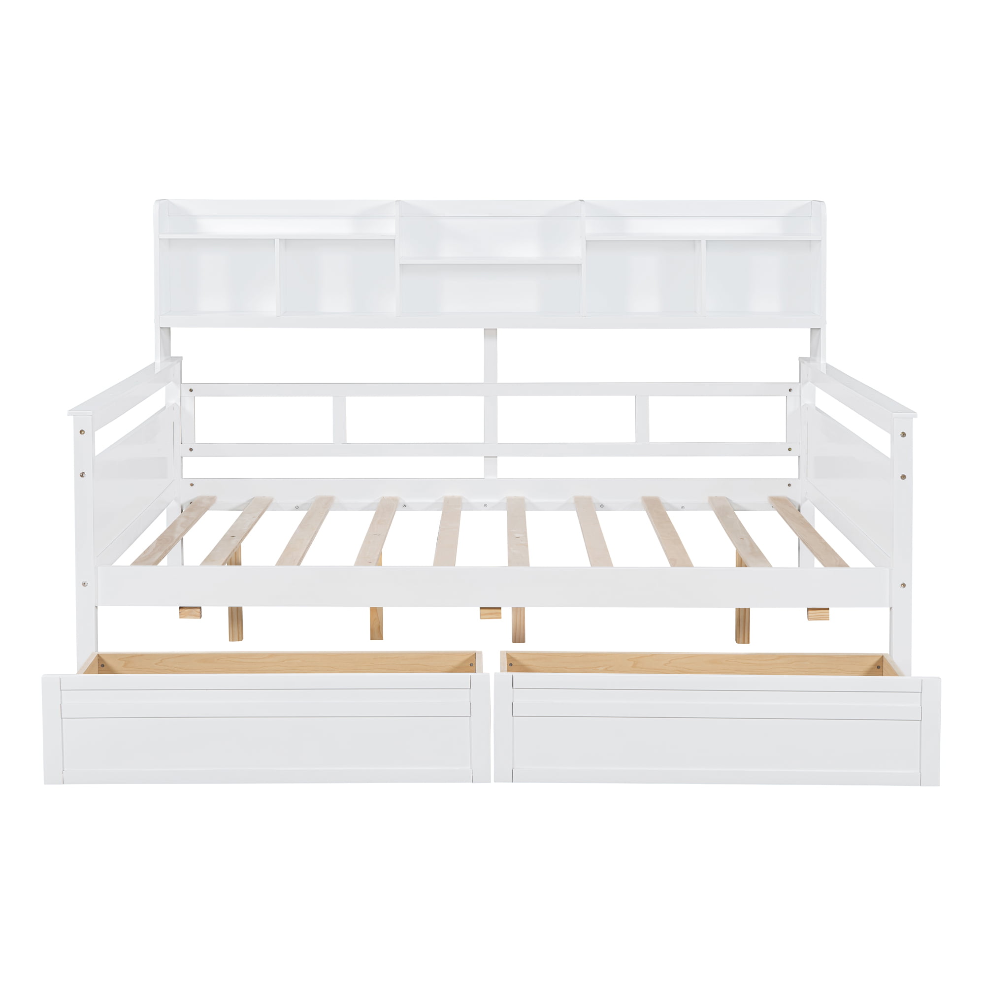 Full Size Daybed With Bedside Shelves And Two Drawers 6 Full Size Daybed With Bedside Shelf And Two Drawers