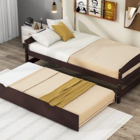 Twin Size Platform Bed with Twin Size Trundle