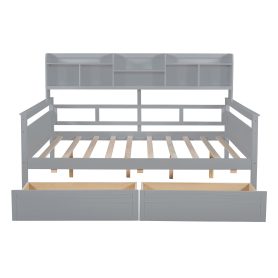 Full Size Daybed With Bedside Shelf And Two Drawers