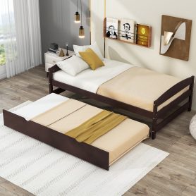 Twin Size Platform Bed with Twin Size Trundle