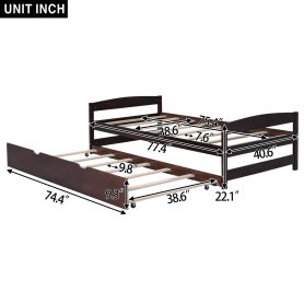 Twin Size Platform Bed with Twin Size Trundle