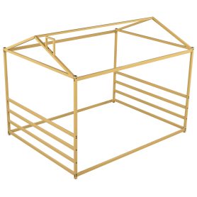 Metal House Shape Platform Bed, Queen Size