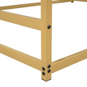 Metal House Shape Platform Bed, Queen Size