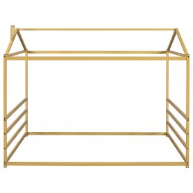 Metal House Shape Platform Bed, Queen Size