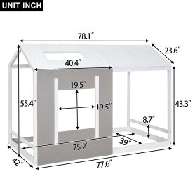 Twin Size House Platform with Roof and Window 22 Twin Size House Platform with Roof and Window