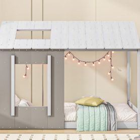 Twin Size House Platform with Roof and Window 21 Twin Size House Platform with Roof and Window