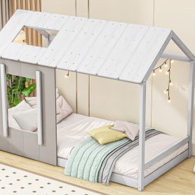 Twin Size House Platform with Roof and Window 19 Twin Size House Platform with Roof and Window