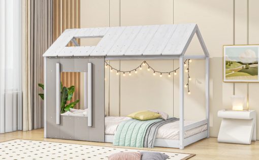 Twin Size House Platform with Roof and Window