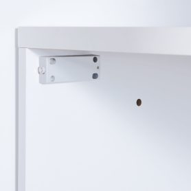 Twin Size Murphy Bed with Open Shelves and Storage Drawers, Built-in Wardrobe and Table