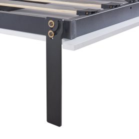 Twin Size Murphy Bed with Open Shelves and Storage Drawers, Built-in Wardrobe and Table