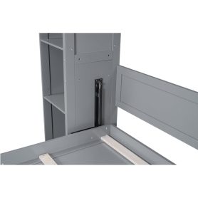 Queen Size Murphy Bed Wall Bed with Shelves and LED Lights