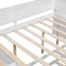 Full Size Daybed with Drawers and Shelves
