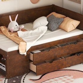 Twin Size Daybed With Drawers And Shelves