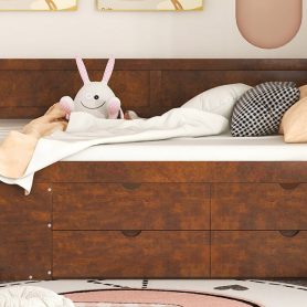 Twin Size Daybed With Drawers And Shelves