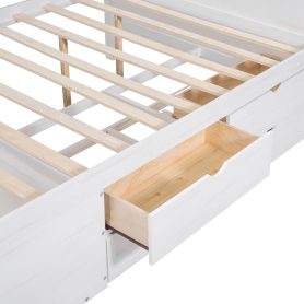 Full Size Daybed with Drawers and Shelves