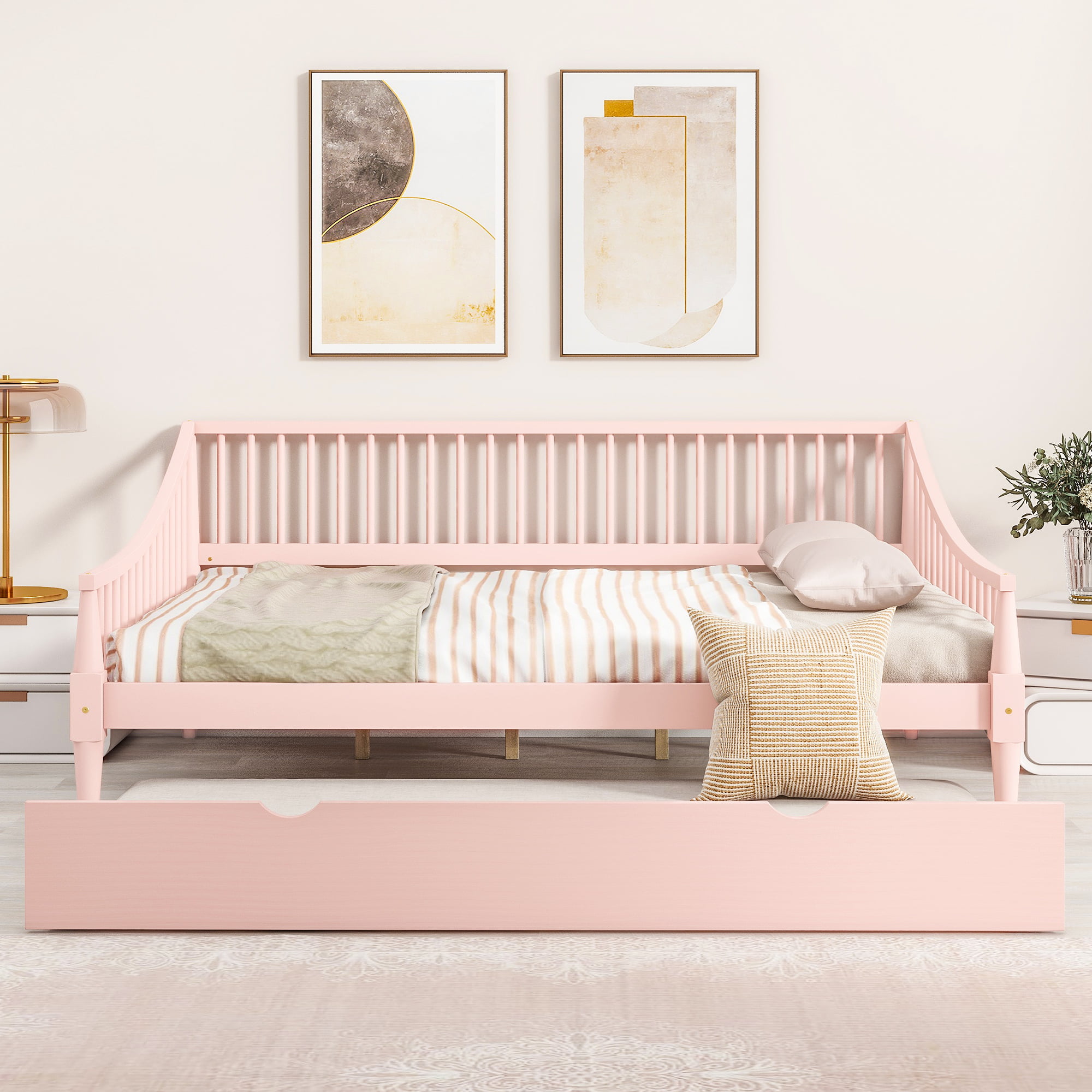 Full Size Daybed With Trundle And Support Legs