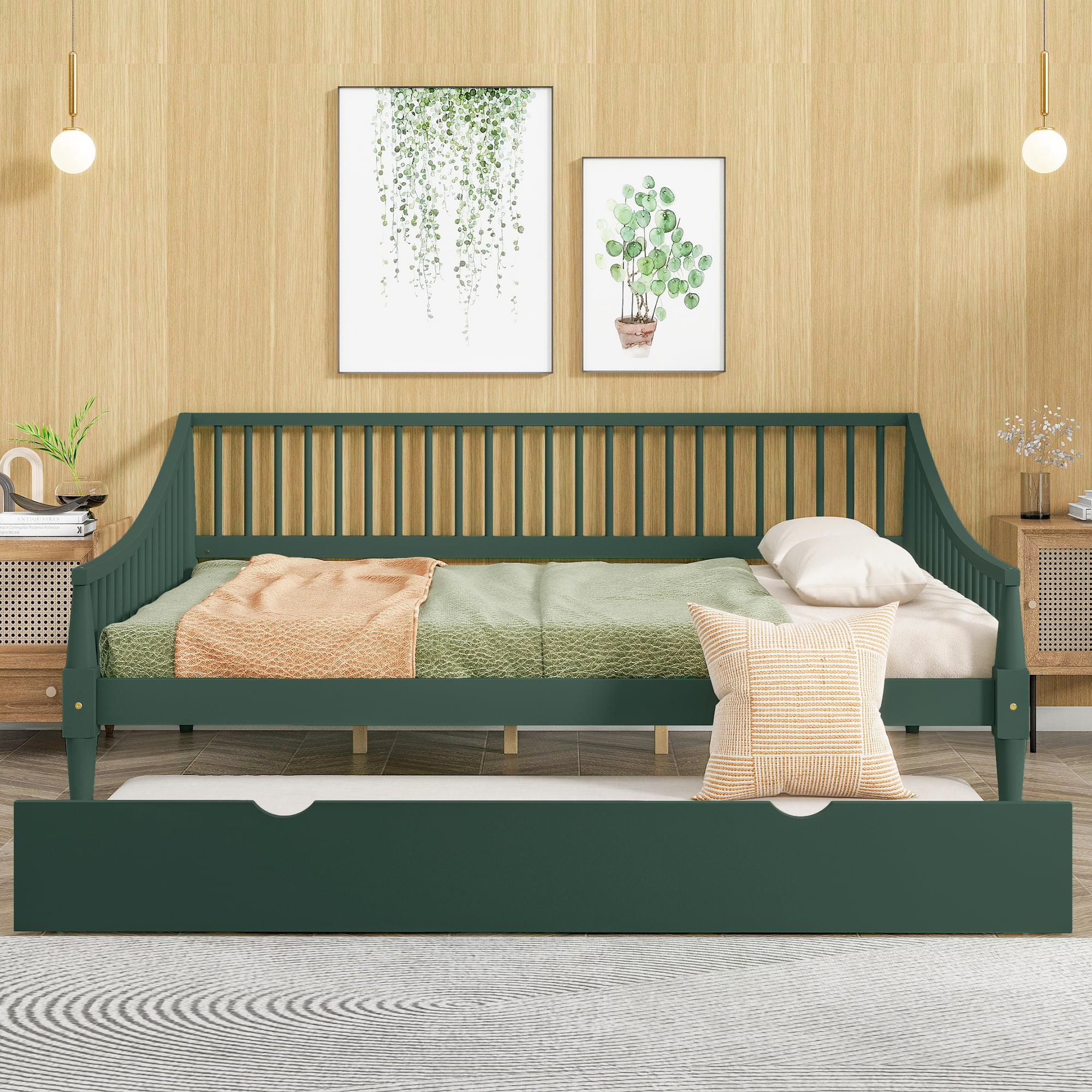 Full Size Daybed With Trundle And Support Legs
