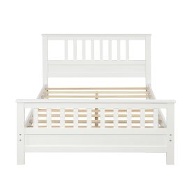 Wood Platform Bed with Headboard and Footboard, Full Size