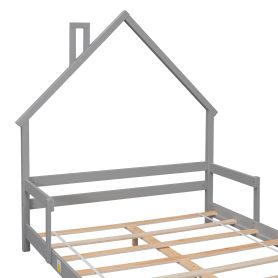 Full House-Shaped Floor Bed With Handrails and Slats 21 Full House-Shaped Floor Bed With Handrails and Slats