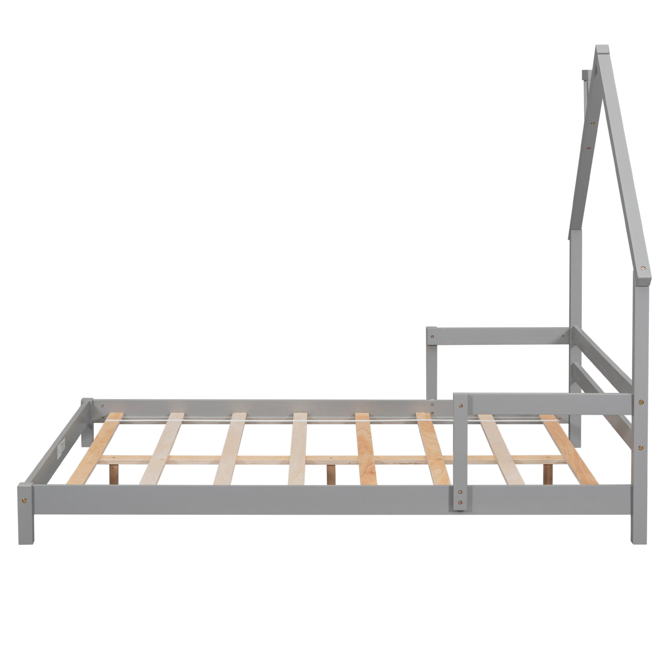 Full House-Shaped Floor Bed With Handrails and Slats 7 Full House-Shaped Floor Bed With Handrails and Slats