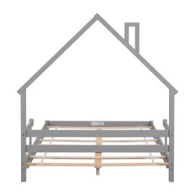 Full House-Shaped Floor Bed With Handrails and Slats 22 Full House-Shaped Floor Bed With Handrails and Slats