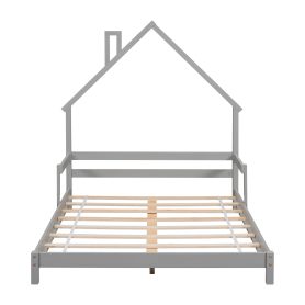 Full House-Shaped Floor Bed With Handrails and Slats 34 Full House-Shaped Floor Bed With Handrails and Slats