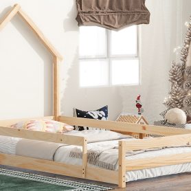 Twin Size Floor Bed With House-shaped Headboard 27 Twin Size Floor Bed With House-shaped Headboard