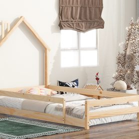 Twin Size Floor Bed With House-shaped Headboard 26 Twin Size Floor Bed With House-shaped Headboard