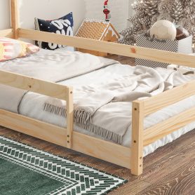 Twin Size Floor Bed With House-shaped Headboard 24 Twin Size Floor Bed With House-shaped Headboard