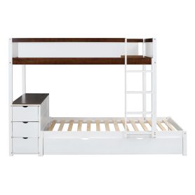 Twin-Over-Twin Bunk Bed with Twin size Trundle, Storage and Desk