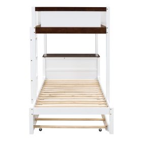 Twin-Over-Twin Bunk Bed with Twin size Trundle, Storage and Desk