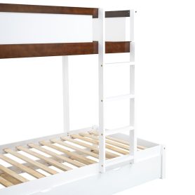 Twin-Over-Twin Bunk Bed with Twin size Trundle, Storage and Desk