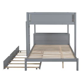 Full-Over-Full Bunk Bed With Twin Size Trundle, Storage And Desk