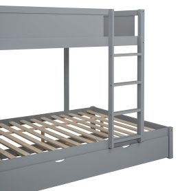 Full-Over-Full Bunk Bed With Twin Size Trundle, Storage And Desk
