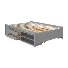 Versatile Full Daybed with Trundle,Under bed Storage Box and Nightstand