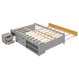 Versatile Full Daybed with Trundle,Under bed Storage Box and Nightstand
