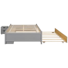 Versatile Full Daybed with Trundle,Under bed Storage Box and Nightstand