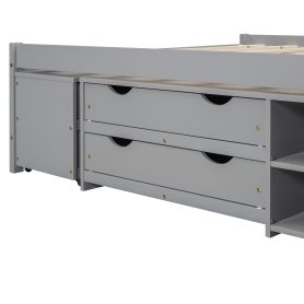 Versatile Full Daybed with Trundle,Under bed Storage Box and Nightstand