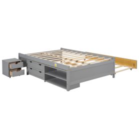 Versatile Full Daybed with Trundle,Under bed Storage Box and Nightstand