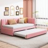 Upholstered Daybed with Trundle, Twin Size 1 Upholstered Daybed with Trundle, Twin Size