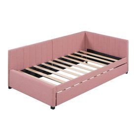 Upholstered Daybed with Trundle, Twin Size